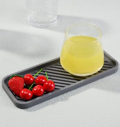 Siliconen afdruipmat voor de keuken, 2 stuks, siliconen spoelbakorganizer, siliconen badkamerorganizer, afdruipmat voor sponzen, borstels, zeep, afdruipmat, silicone, vaatwasmachinebestendig