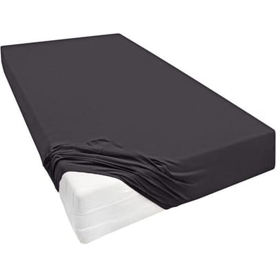 Biberna Jersey hoeslaken voor boxspringmatrassen (Antraciet, 90-100 x 200-220 cm)