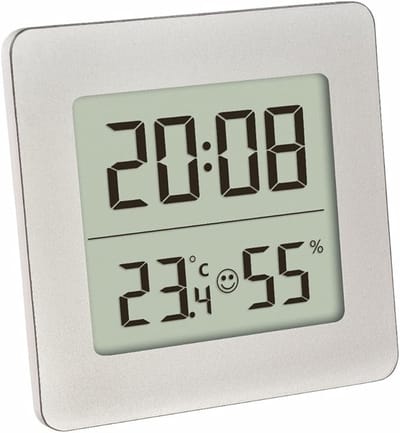 Digitale Thermo-Hygrometer met Wekker en Snooze - Zilver
