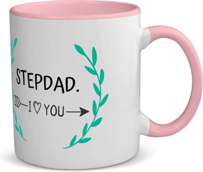 Akyol - stepdad i love you koffiemok - theemok - roze - Papa - de liefste vader - vader cadeautjes - vaderdag - verjaardag - geschenk - kado - 350 ML inhoud
