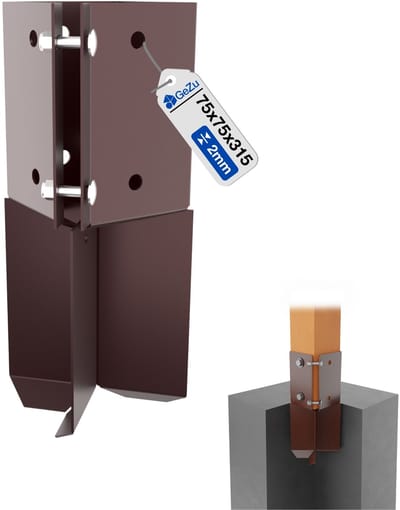 GeZu Impex Swift Clamp Beton In Paaldrager 75 x 75 mm Poedergecoat