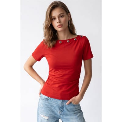 Dames Slim Fit Bootnek T-shirt