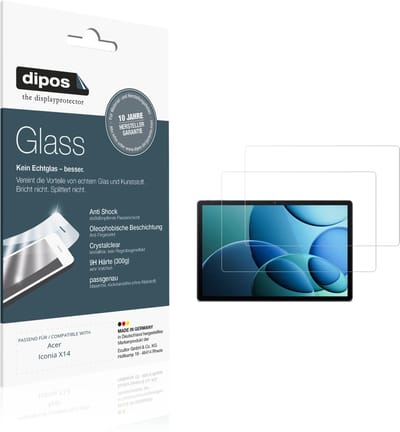 dipos – 2x Pantserfolie geschikt voor Acer Iconia X14 | 9H Screenprotector