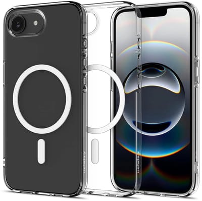 Spigen Crystal Flex MagFit | Hoesje Geschikt voor Apple iPhone 17e / 16e | Back Cover Compatibel met MagSafe | TPU | Transparant Wit