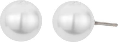 Traveller Oorbellen - Dames - Zilverkleurig - Parels - 8 mm - Wit - Geplatineerd - 700508
