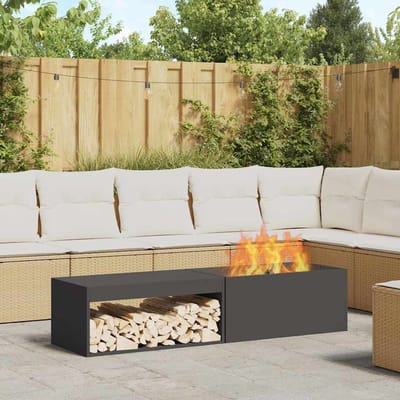 vidaXL - Vuurkom - Zwart - 160 - x - 45 - x - 35 - cm - weervast - staal