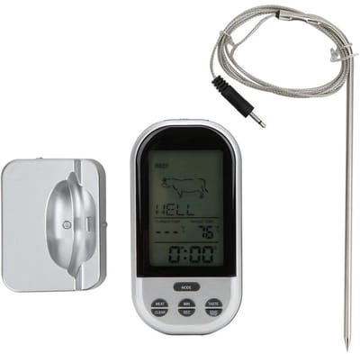 Dailygoods - Draadloze BBQ-thermometer - Voedselthermometer - Praktische timingfunctie - Keukenaccessoires - Koken van vlees - Ideaal voor barbecue en...