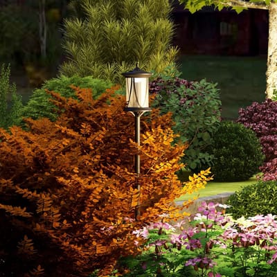STILVORA Lantaarnpaal – Solar LED – 17 x 17 x 127 cm – Kunststof – Zwart – Voor Tuin En Pad – Met Lichtsensor En IP44