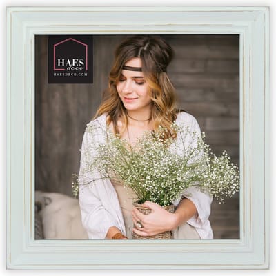 HAES DECO - Houten Fotolijst Nancy Vintage Wit voor 1 foto formaat 20x20 - SP10121