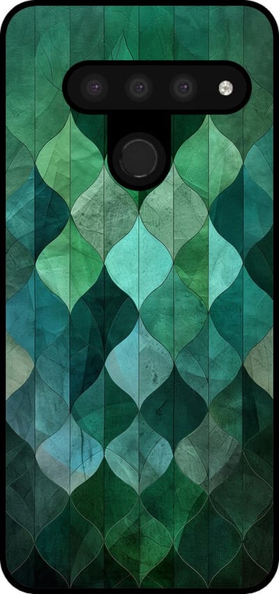 Smartphonica Telefoonhoesje Geschikt voor LG V50 met groene bladeren opdruk - TPU backcover case green leaf design - Groen geschikt voor LG V50