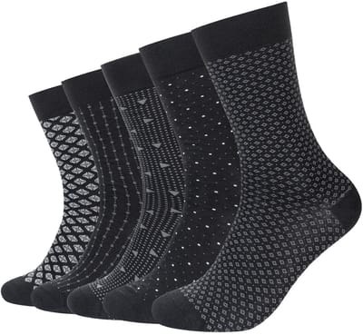 camano herensokken 5-pack patroon ca-soft zonder elastische druk gekamd katoen comfortabele boord handgezoomd zacht duurzaam zakelijke sokken alledaagse sokken cadeau sokken mannen.