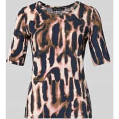 Slim fit T-shirt van viscosemix, model 'Juli''