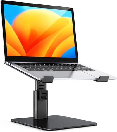Famanu – Laptopstandaard voor Bureau - 8 Verstelbare Hoogtes Aluminium Laptopverhoger - Computerstandaard Geschikt voor 10"-16" Laptops