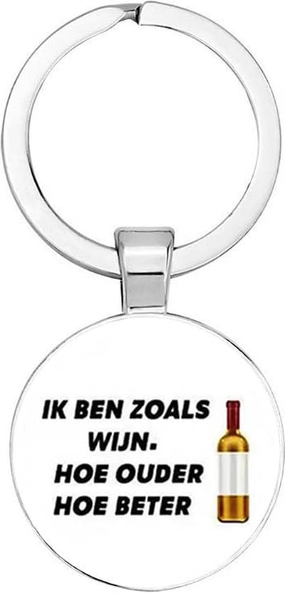 Akyol - Ik ben zoals wijn Sleutelhanger - quotes - oudere mensen - leuke cadeau voor een wijn liefhebber - verjaardagscadeau - kado - gift - geschenk - 2,5 x 2,5 CM