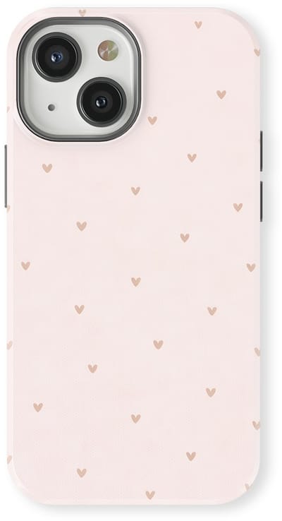 Tough Hoesje met Hartjes geschikt voor iPhone 13 Mini | Little Love Tough Case Geschikt voor Mag | Hartjes Print Backcover geschikt voor iPhone 13 Mini Sanded Hearts