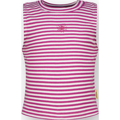 Vingino Girls Basic-crop Rib Top Stripe Top Aster Pink Size: 10 | Outlet | Unisex | Roze