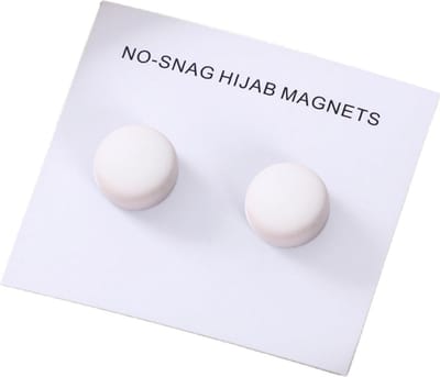 2x Hoofdoek Magneet - Magnetische Broche - Magneetbroche - Sjaal - Hijab Accessoires - Abaya - 2 Stuks - Mat Wit