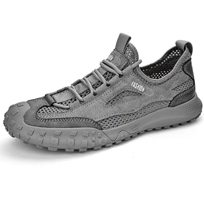 Zomer Ademend Hol Mesh Oppervlak Antislip Slijtvast Outdoor Klimlaarzen Heren Sneaker Mesh Wandelschoenen 45 grijze kleur