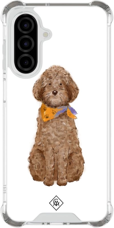 Casimoda® hoesje - Geschikt voor Samsung Galaxy A26 - Labradoodle - Shockproof case - Extra sterk - TPU/polycarbonaat - Bruin/beige, Transparant
