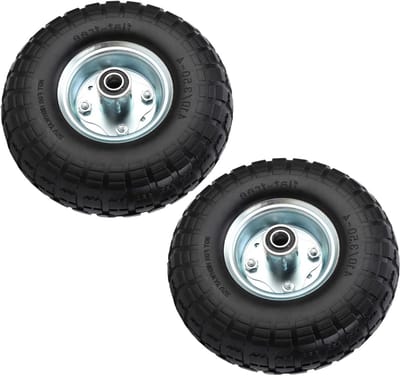 Massieve Rubberen Banden - Lekvrije Wielen - Stevig Transport - Onderhoudsvrij Ontwerp - 10 Inch Set - Zwart