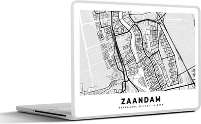 Laptop sticker - 10.1 inch - Stadskaart - Zaandam - Nederland - 25x18cm - Laptopstickers - Laptop skin - Cover