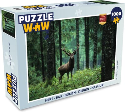 Puzzel Hert - Bos - Bomen - Dieren - Natuur - Legpuzzel - Puzzel 1000 stukjes volwassenen