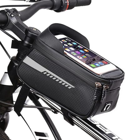Waterdichte Fietstas voor Frame (Bovenbuis) met Gevoelig Touchscreen & Zonneklep - Geschikt tot 6.5 Inch Telefoons