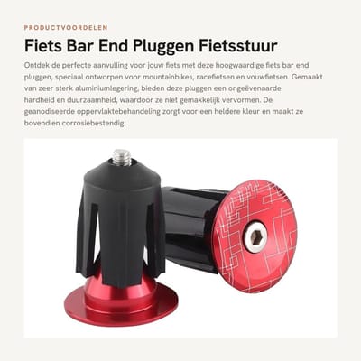 Dailygoods- Bar End Pluggen Aluminiumlegering - 2 Stuks - Fietsstuur End Caps - Corrosiebestendig - CNC Precisiebewerking - Geschikt voor Binnendiameter 15,9-21,4 mm - Stuureindpluggen
