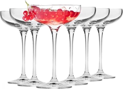 KROSNO | Champagne coupe glazen | Set van 6 - 500 ml | Loodvrij kristalglas | Perfect voor thuis, Restaurants en feesten | Vaatwasser veilig