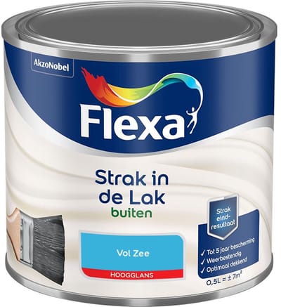 Flexa - Strak In De Lak Buitenlak Hoogglans - Vol Zee - Mengverf - 500 Ml