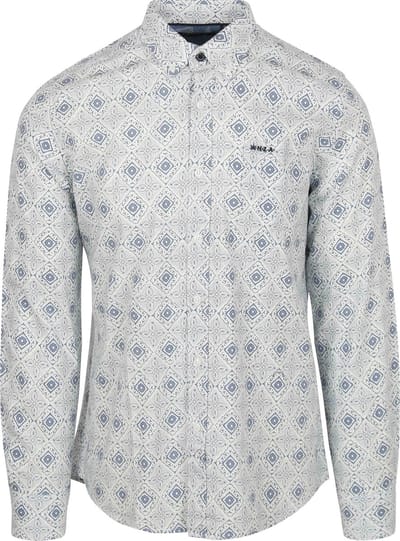 NZA Overhemd Karson Linnen Blend Blauw - Maat XXL - Heren - Overhemden Casual