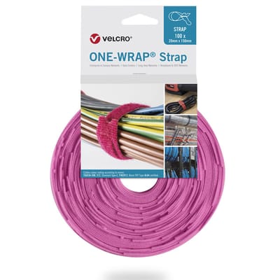 VELCRO® Kabelbinder Klittenbandriem (l x b x h) 250 x 13 x 30 mm Roze 1 stuk(s)