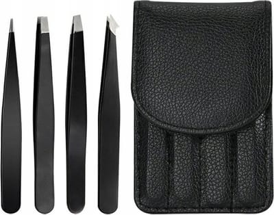 Set met pincetten - 4 delig - Met opberghoesje