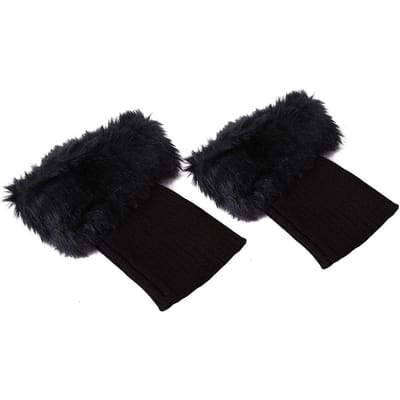 Manchons Chauds d'Hiver pour les Jambes Tricot Thermique Chauffe-Chevilles (blanc)