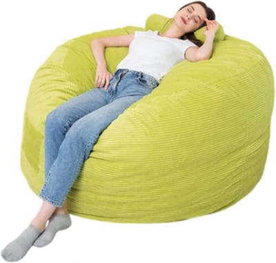 Zitzak Stoel - Lounge Stoel - Ontspannen Zitten - Gezellig Corduroy - 175x76cm - Groen