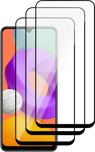 Screenprotector geschikt voor Samsung Galaxy M22 - Full Screen Protector Glas - 3 Stuks