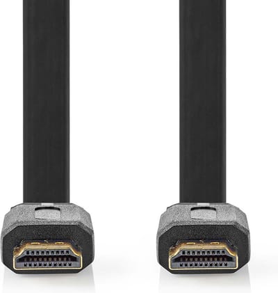 Nedis High Speed ​​HDMI-Kabel met Ethernet - HDMI Connector - HDMI Connector - 4K@30Hz - 10.2 Gbps - 1.50 m - Plat - PVC - Zwart - Label