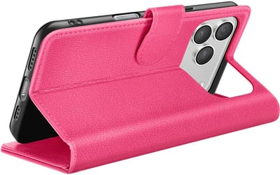Zanae, Hoesje geschikt voor iPhone 17 Pro - Wallet Case & Magneetsluiting, Fuchsia
