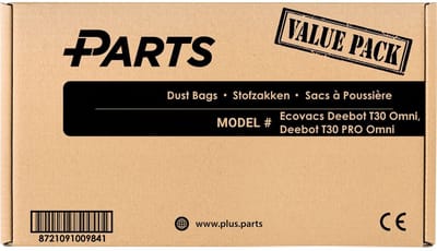 Ecovacs Deebot T30 (Pro) Omni en Bosch Spotless Max Stofzakken (12 Stuks, Plus.Parts® alternatief voor DDB030031)