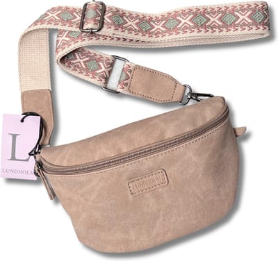 Lundholm heuptasje dames beige met tassenriem bag strap - heuptas dames met brede riem fanny pack crossbody tasje dames festival - cadeau voor vriendin - Scandinavisch design | Heby serie