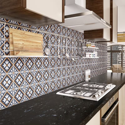 Zelfklevende tegelmuurstickers voor keuken en badkamer - 60 cementtegelstickers (AZULEJOS EVA) - 60 stickers 15x15cm
