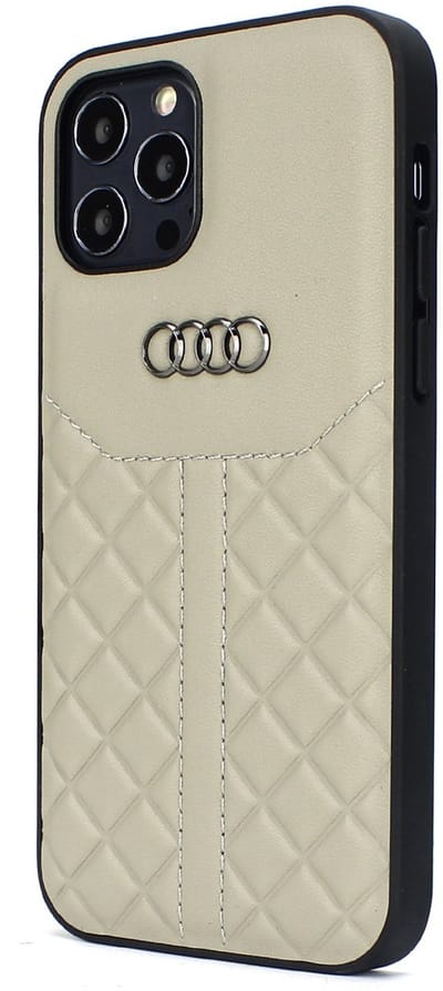 Beige hoesje Audi Q8 Serie iPhone 12 Mini - Backcover - Genuine Leather