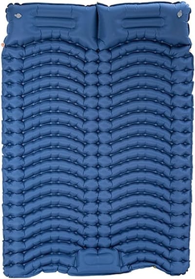 Dubbele Luchtmatras - Kampeer Mat - Outdoor Slapen - Ingebouwde Voetpomp - 200 x 140 cm - Navy Blauw