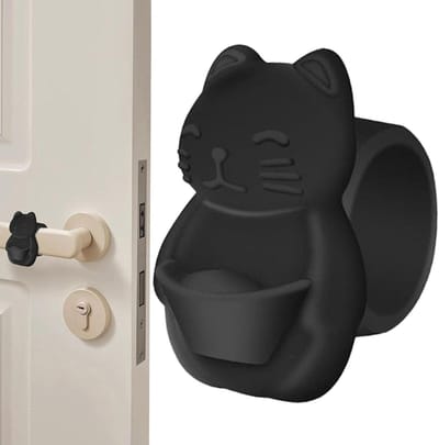 Deurstopper Siliconen - Anti-klapbescherming Muur - Bescherming Muren - Geluidsreducerend Ontwerp - 5L x 65B x 65D cm - Zwart