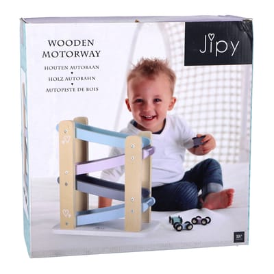 Jipy Houten Autobaan Paars/Blauw