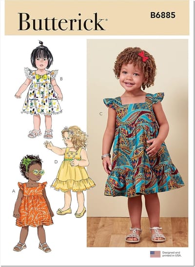 Peuter Jurk Patroon - Naaisjabloon Kit - Kinderkleding Maken - Meerdere Variaties - Maten 1-4 - Veelkleurig