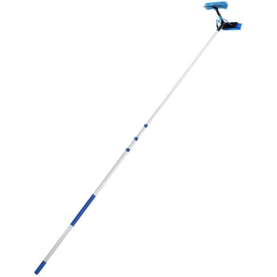 Zonnepaneel Schoonmaakset, 6,06 m, Watergevoede Stangenset met Schoonmaakborstel, Zeepdispenser, Uitschuifbare Aluminium Telescopische Stang, 180° Draaibare Borstel