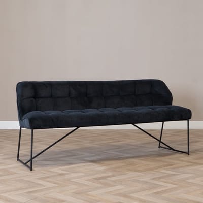 Bronx71® Scandinavische eetkamerbank Jelle zwart 185 cm - eettafelbank - eetbank