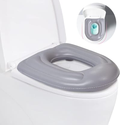 Opblaasbaar toiletzittingkussen - 40x47x12cm - in hoogte verstelbare toiletzitting - verlichting van staartbeenpijn