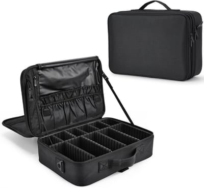 MIRA® Visagie Koffer - Cosmetica Koffer - Kapperskoffer - Zwart - 40cm x 29cm x 12cm